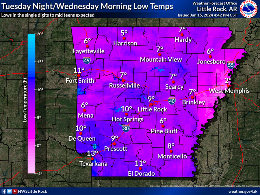Temps should get above freezing Wednesday