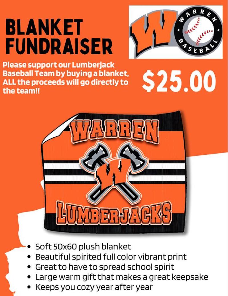 Last chance to order a Lumberjack Blanket that helps support Warren Baseball