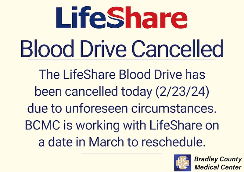 Blood Drive postponed
