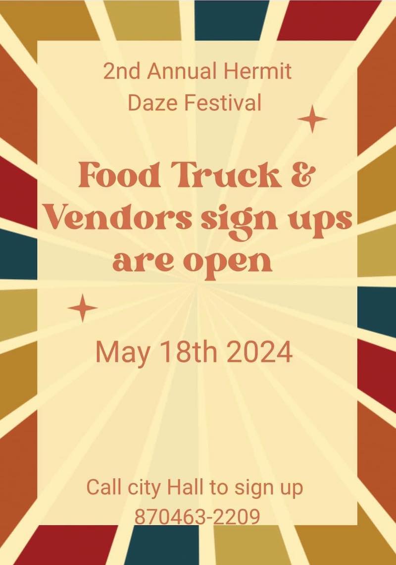 Hermit Daze food truck and vendors sign ups are open