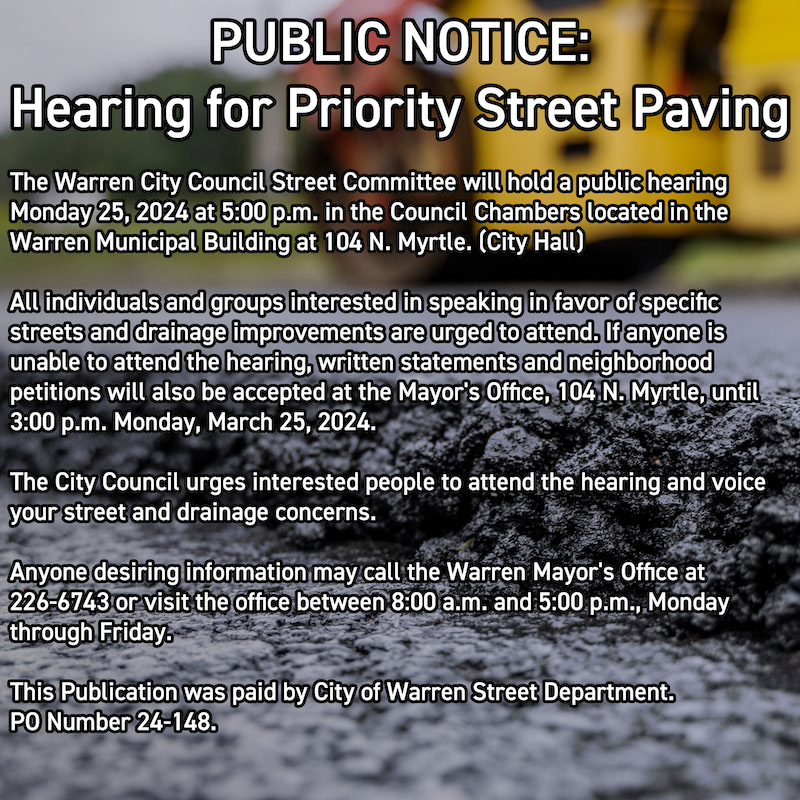 Street Hearing March 25