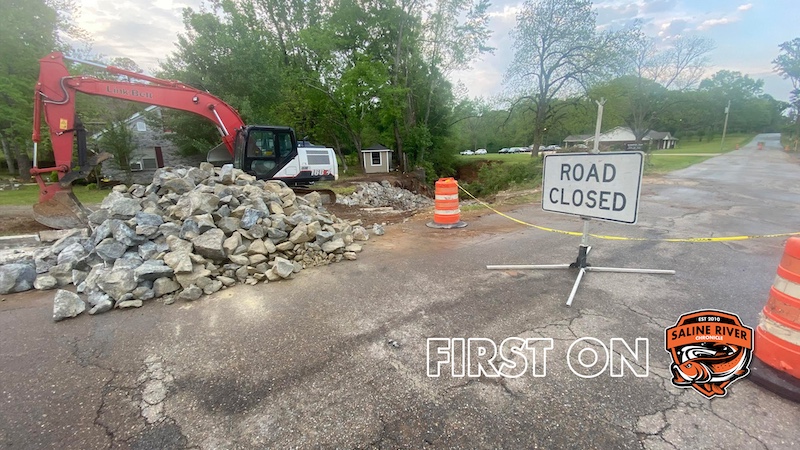 Section of Pine Street to remain closed as repair work to the Town Branch continues