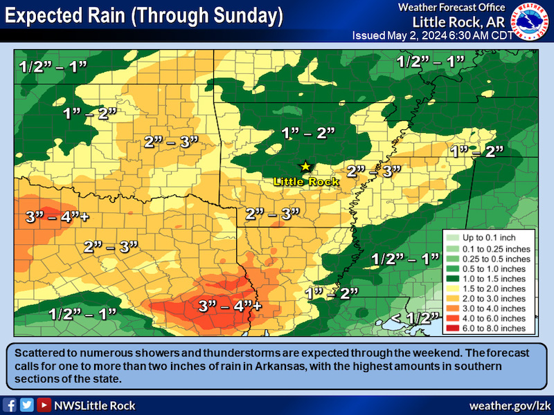 Significant rain event happening now through Sunday